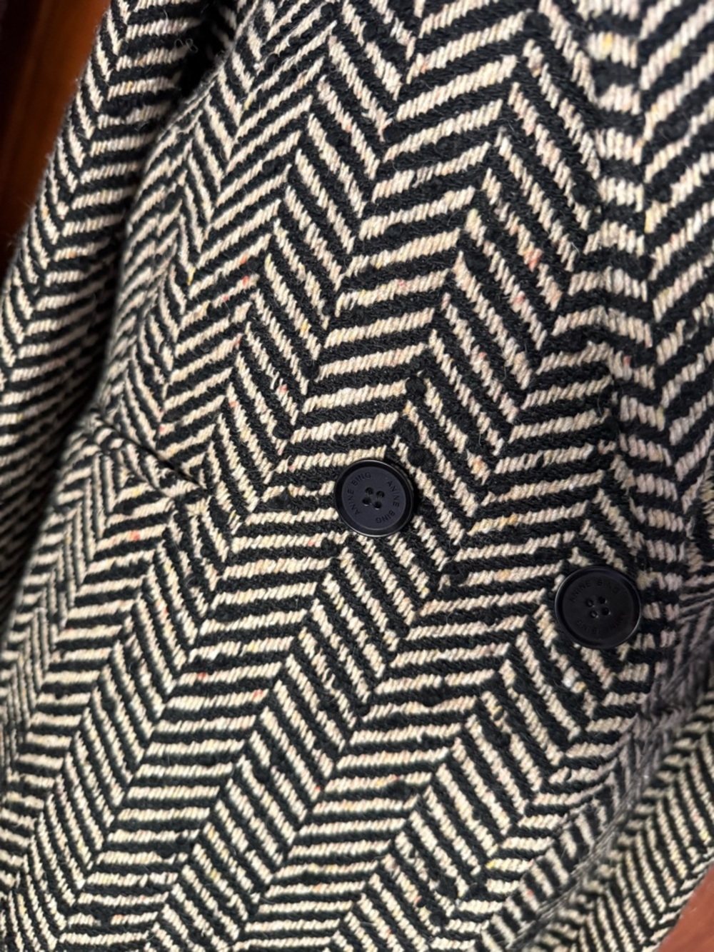 ⚜️ ANINE BING DIANA FISHBONE BLAZER IN EXCELLENT CONDITION SZ SMALL ⚜️ - Picture 2 of 16